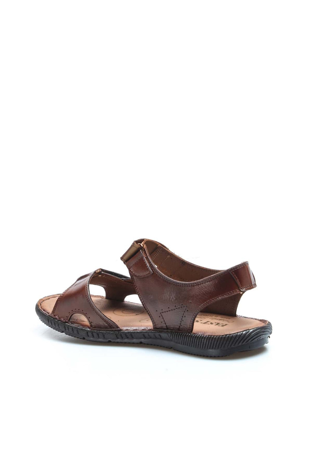 Men's Brown Leather Sandals with Adjustable Straps – side view