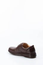Men's Brown Orthopedic Leather Casual Lace-Up Comfort Shoes – side view