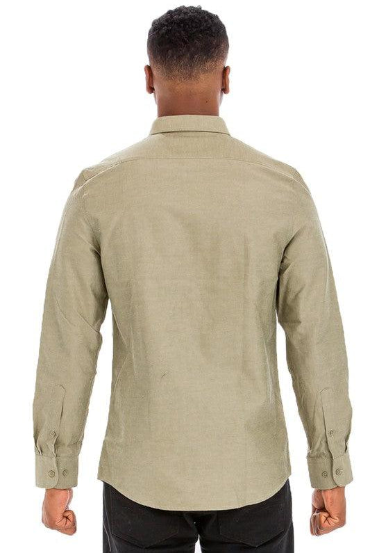 Men's Shirts Men'S Casual Long Sleeve Shirts Brown