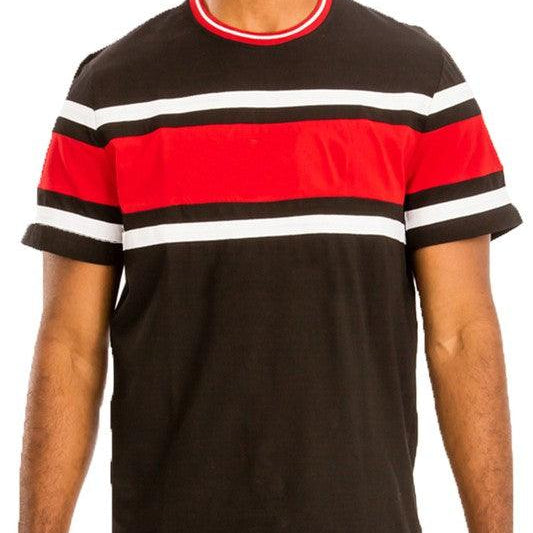 Men's Shirts - Tee's Men's Cotton Three Stripe T-Shirt 2XL 3XL