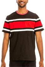 Men's Cotton Three Stripe T-Shirt 2XL 3XL - VacationGrabs