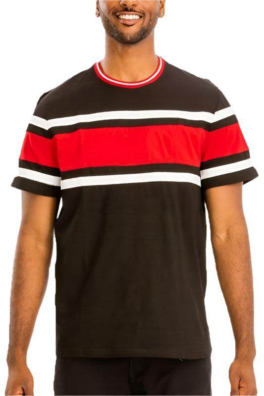 Men's Cotton Three Stripe T-Shirt 2XL 3XL - VacationGrabs