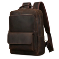 Men’s Crazy Horse Leather Backpack 15.6" Laptop School Bag