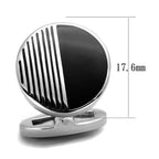 Men's silver cufflinks for mens with black design, stylish accessory