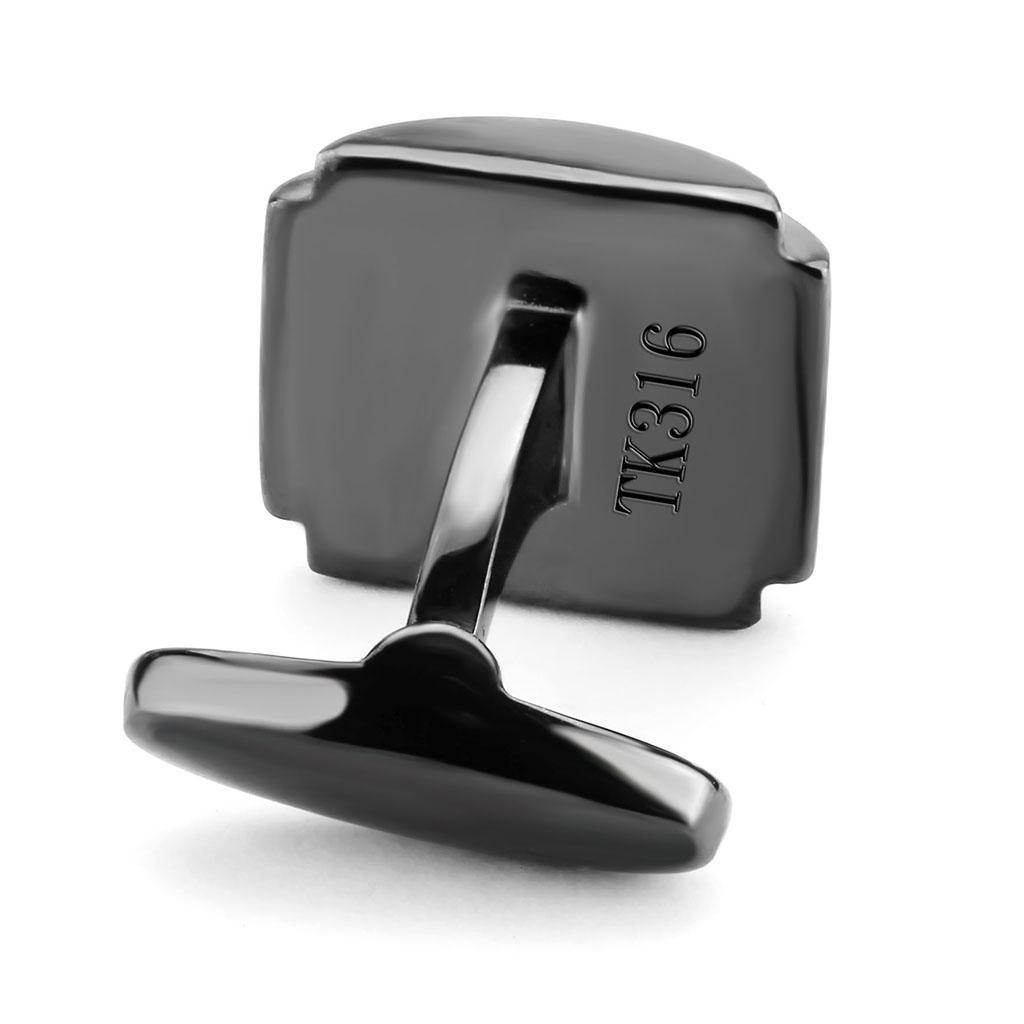 Black stainless steel cufflinks for mens, perfect for formal events