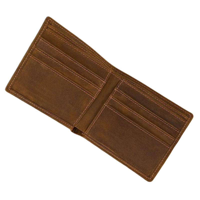 Men’s Genuine Leather Crazy Horse Short Wallet