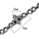 VacationGrabs men's high polished bracelet featuring intricate design with cross detail