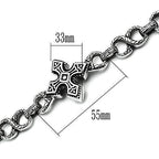 VacationGrabs men's high polished bracelet featuring intricate design with cross detail