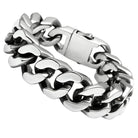 Men's high polished bracelet featuring a sleek chain design with a secure clasp
