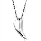 VacationGrabs men's high polished necklace featuring a sleek silver claw pendant on a stainless steel chain