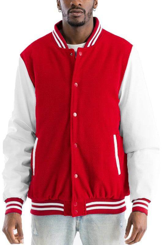 Men's Letterman Jackets 8 Color Options - VacationGrabs