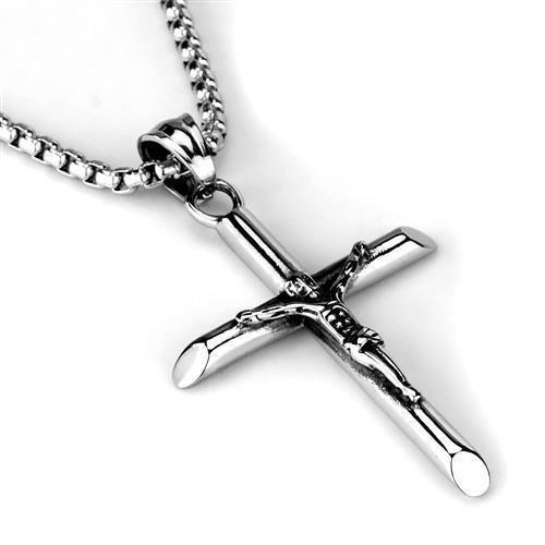 Men's Jewelry - Necklaces Men's Necklaces - TK2001 - High polished (no plating) Stainless Steel Necklace with No Stone