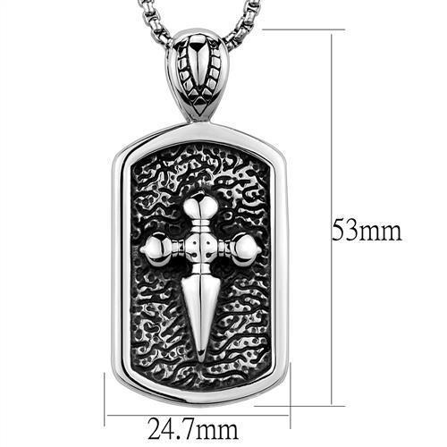 Men's Jewelry - Necklaces Men's Necklaces - TK2003 - High polished (no plating) Stainless Steel Necklace with No Stone