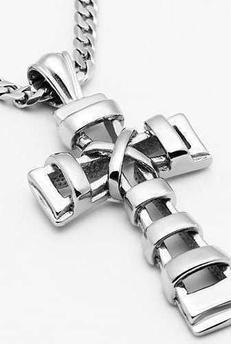 Men's Jewelry - Necklaces Men's Necklaces - TK555 - High polished (no plating) Stainless Steel Necklace with No Stone