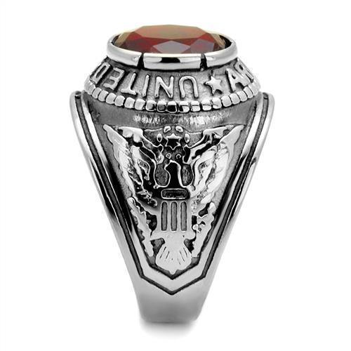 Men's Jewelry - Rings Men's Rings - TK414706 - High-Polished Stainless Steel Ring with Synthetic Synthetic Glass in Siam