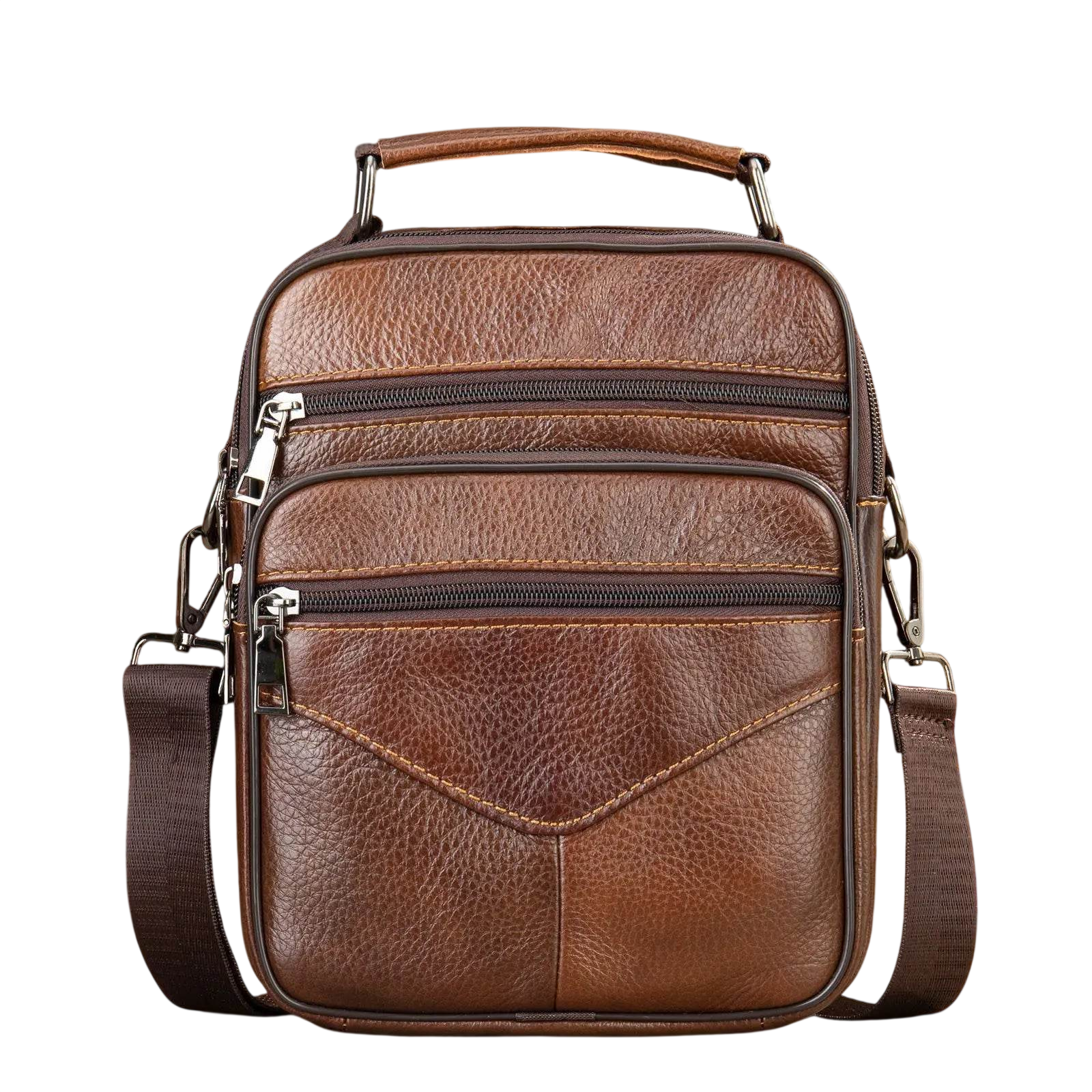 Men’s Small Crossbody Bag Genuine Leather Mobile Phone