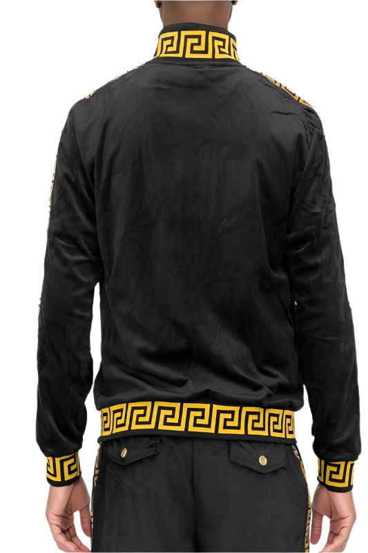 Men's Two Tone Velour Track Jackets - VacationGrabs