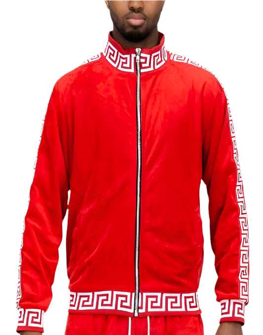 Men's Two Tone Velour Track Jackets - VacationGrabs