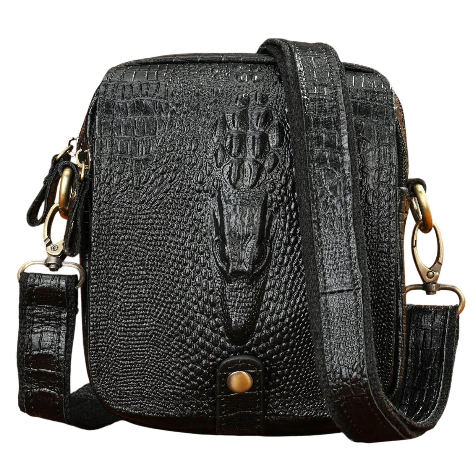 Men’s Vertical Leather Single Shoulder Crossbody Bag