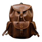 Men’s Women’s Crazy Horse Leather Backpack Unisex School Bag