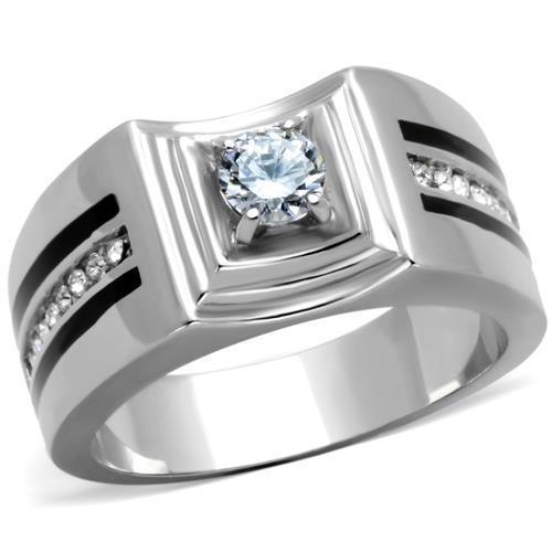 Men's Jewelry - Rings Men Stainless Steel Cubic Zirconia Rings TK1814