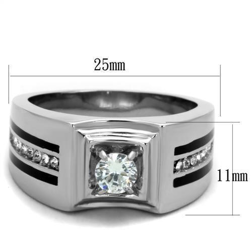 Men's Jewelry - Rings Men Stainless Steel Cubic Zirconia Rings TK1814