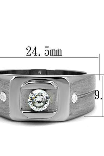 Men's Jewelry - Rings Men Stainless Steel Cubic Zirconia Rings TK2518