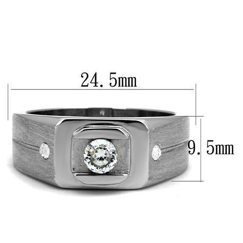 Men's Jewelry - Rings Men Stainless Steel Cubic Zirconia Rings TK2518