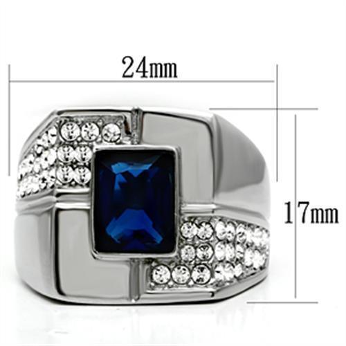 Men's Jewelry - Rings Men Stainless Steel Synthetic Glass Rings TK587