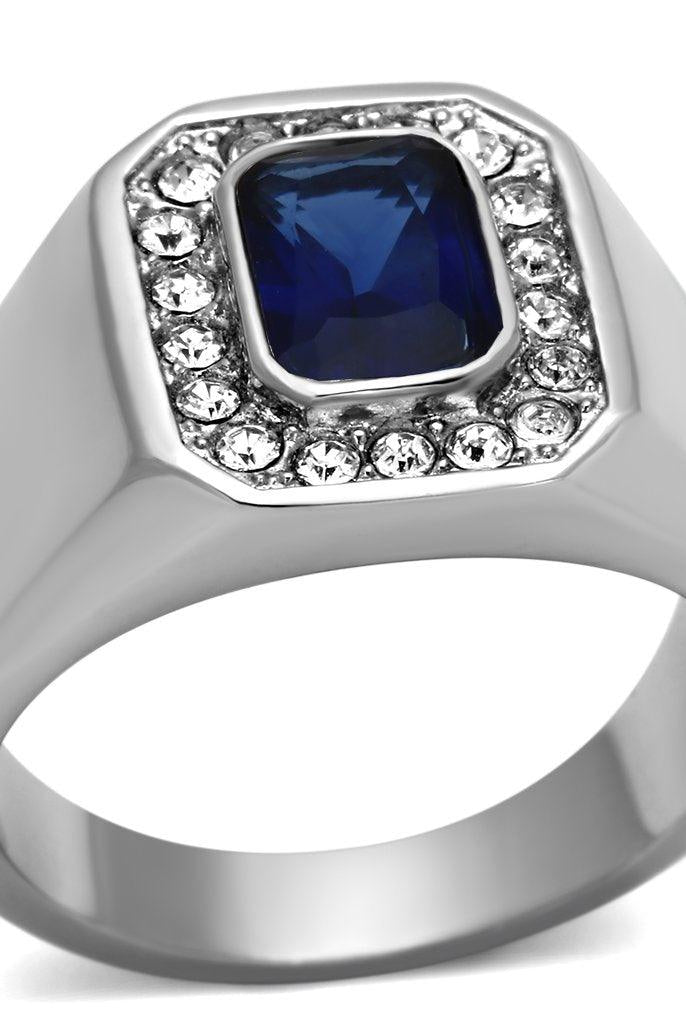Men's Jewelry - Rings Men Stainless Steel Synthetic Glass Rings TK954