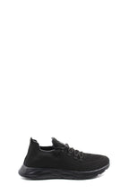 Men's All-Black Knit Sneakers with Flexible Sole – front view