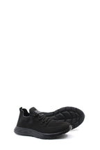 Men's All-Black Knit Sneakers with Flexible Sole – side view