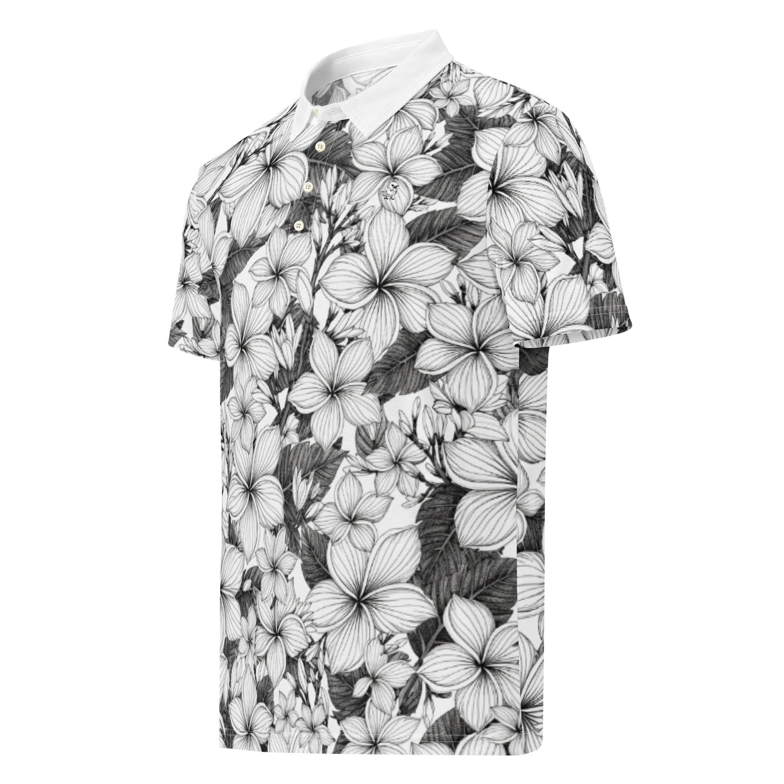 Midnight: Rainbow Hawaiian Plumeria | Polo Shirt (slim fit)