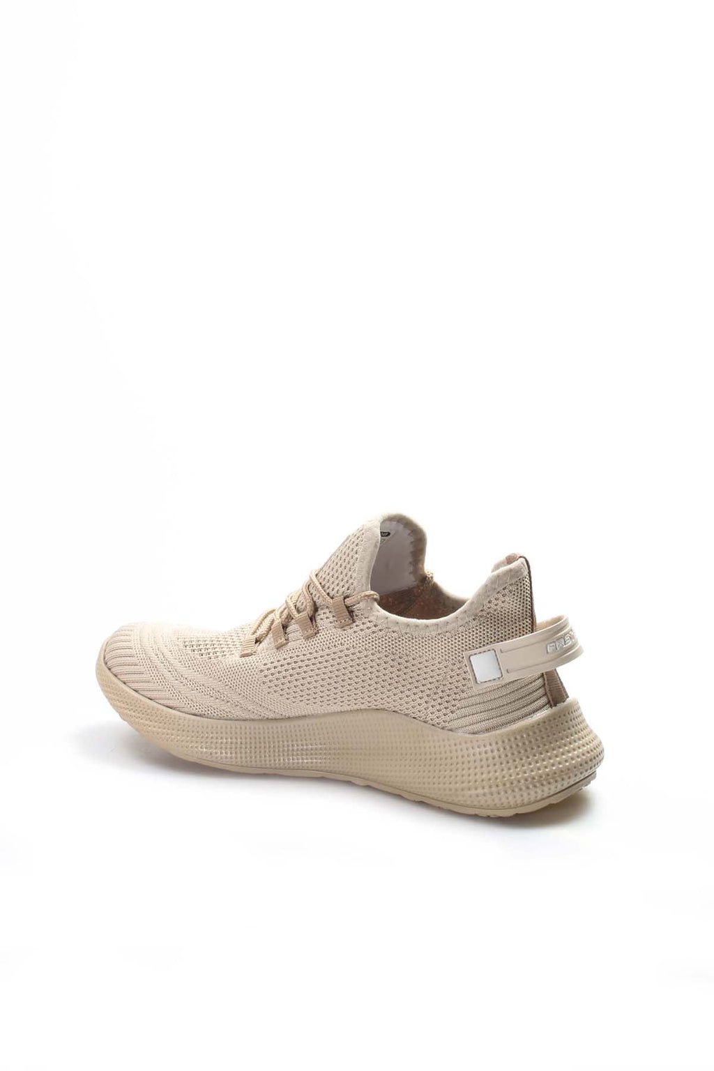 Men's Beige Lightweight Knit Sneakers with Breathable Design – side view