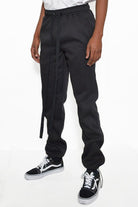 Men's Activewear Mens Black Cotton Fleece Toggle Sweats Jogger Pants