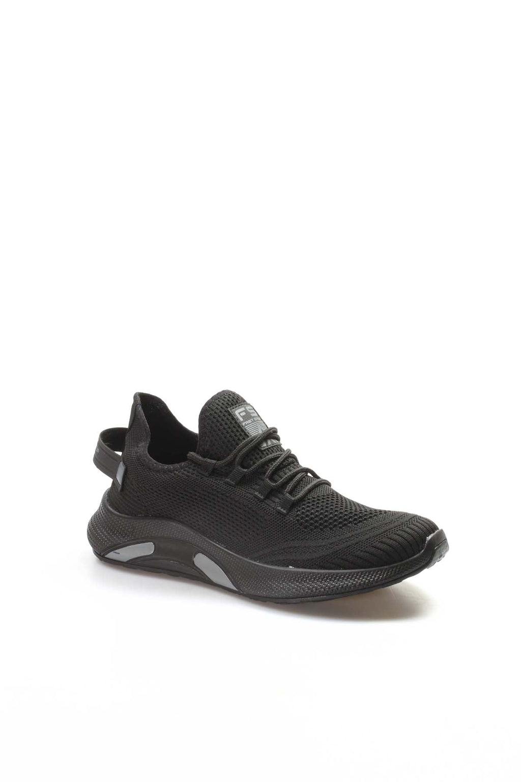 Men's Black Knit Sneakers with Lightweight Sole – styled view
