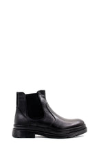 Men's Black Leather Chelsea Boots with Rugged Sole – detail view