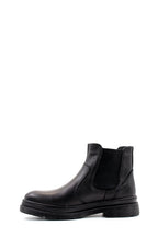 Men's Black Leather Chelsea Boots with Rugged Sole – side view
