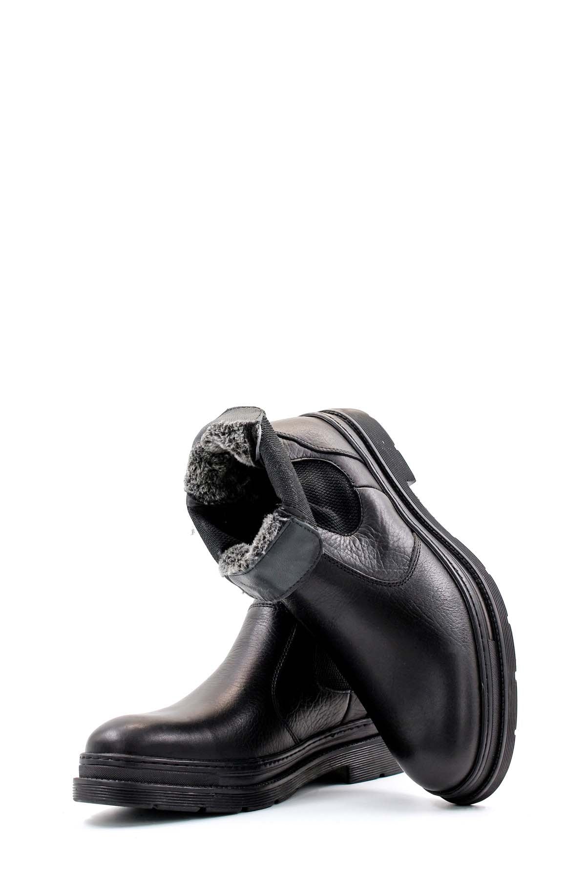 Men's Black Leather Chelsea Boots with Rugged Sole – full look view