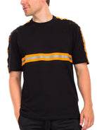 Men's Shirts - Tee's Mens Black Orange Reflective T-Shirt Short Sleeve