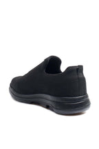 Men's Black Slip-On Athletic Sneakers with Knit Upper – detail view