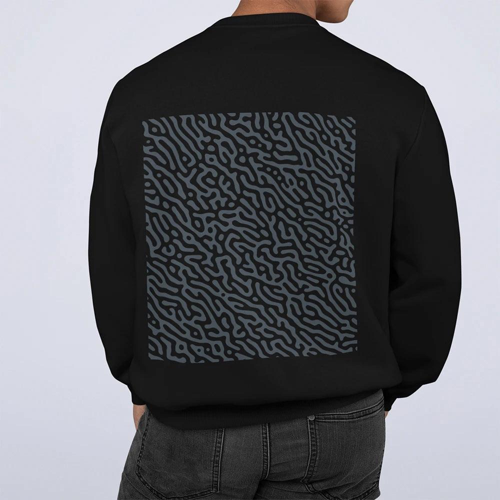 Men's Sweatshirts & Hoodies Mens Black Sweatshirt With Swirl Pattern In Back