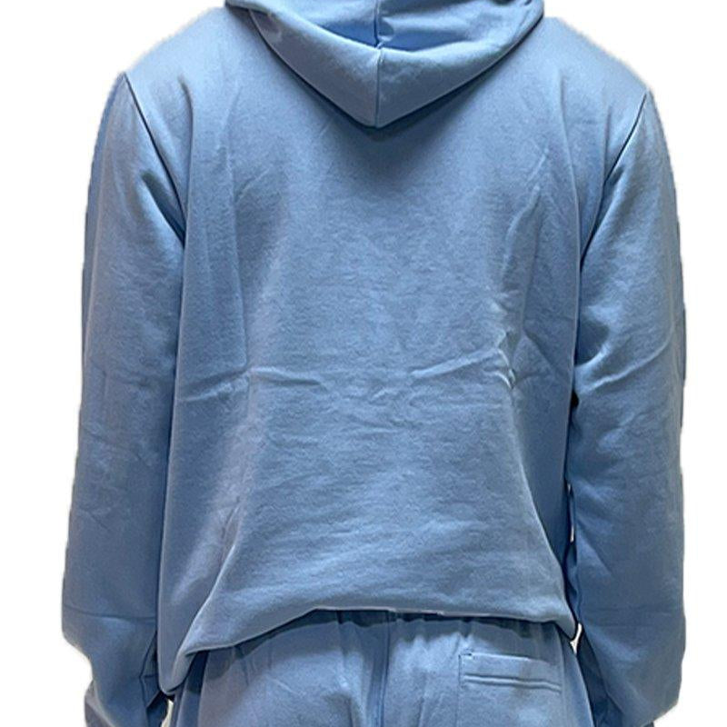 Men's Sweatshirts & Hoodies Mens Blue Color Block Pullover Hoodie