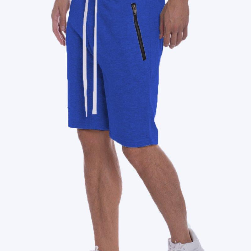 Men's Shorts Mens Blue French Terry Strips Shorts