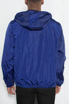 Men's Jackets Mens Blue Reflective Zip Windbreaker Jacket
