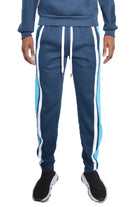 Men's Activewear Mens Blue Tricot Striped Track Pants