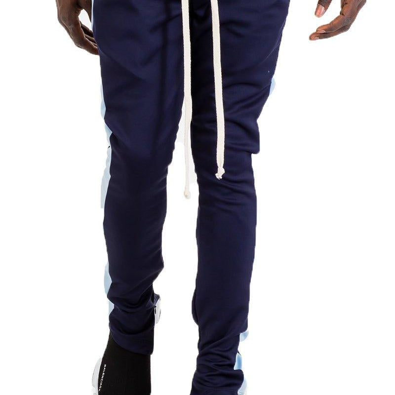 Men's Pants - Joggers Mens Blue Two-Tone Slim Fit Track Pants