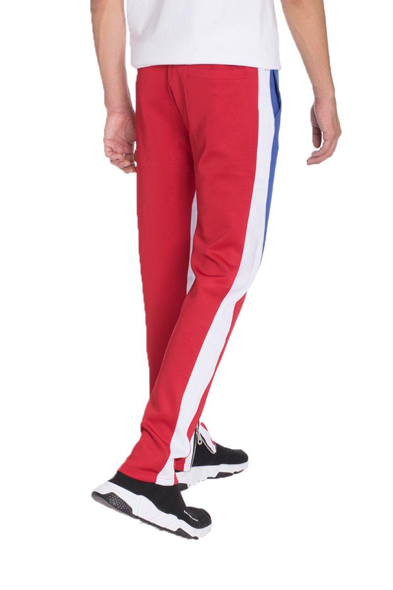 Men's Pants - Joggers Mens Blue/Red Color Block Track Pants