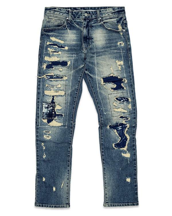 Men's Pants - Jeans Mens Boro Repair Straight Denim Jeans