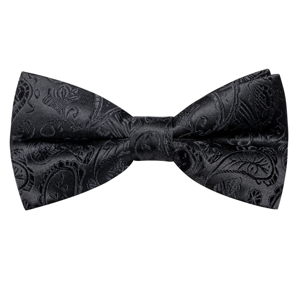 Men's black patterned bow tie, sophisticated accessory for formal events